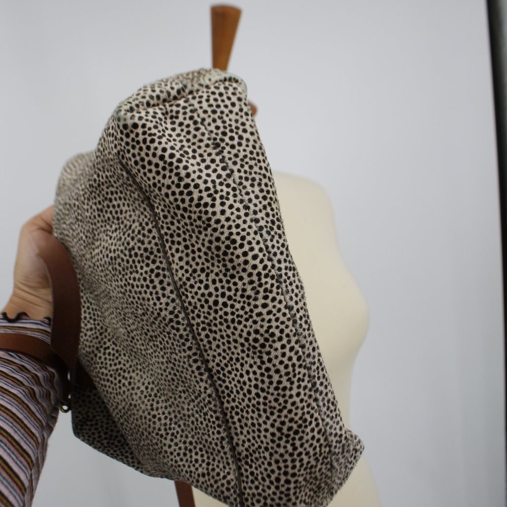 Madewell Cross Body Leather Speckled Fur Distressed Cross Body Purse Bag - Picture 11 of 12